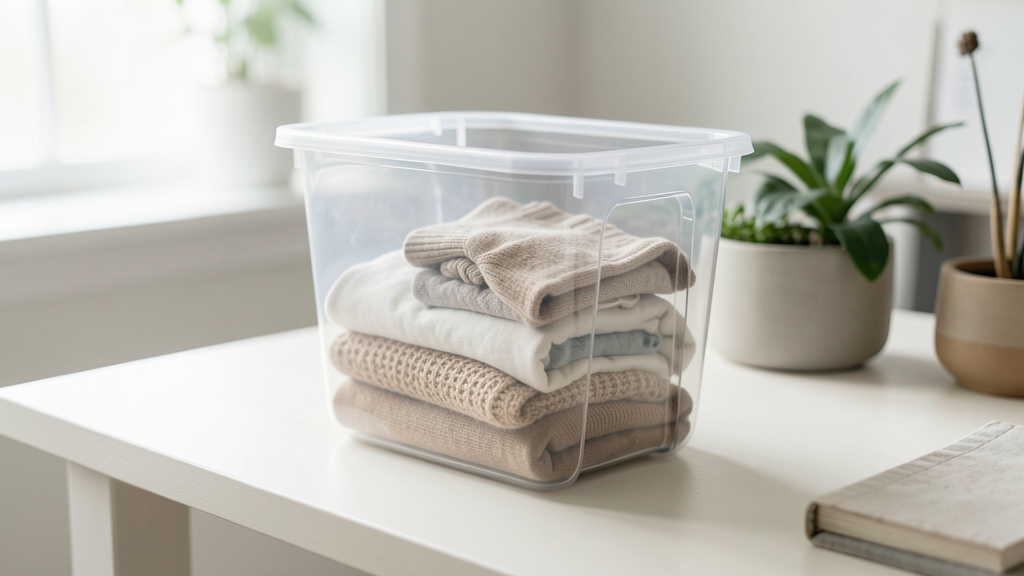Photographic detail related to The Transparent Trap: Why Your Clear Bins Are Making Your Home Look Messy