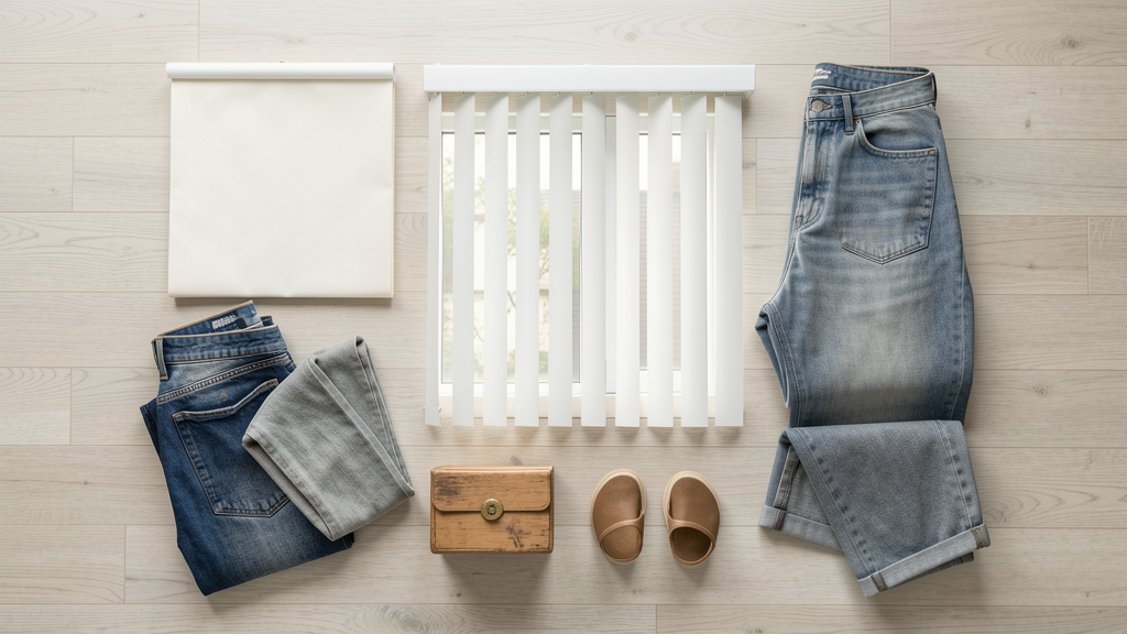 Editorial image illustrating How Can I Style a Room Around Ugly Vertical Blinds I Can't Remove?