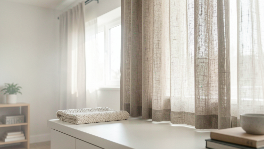 Photographic detail related to The Floating Canopy: Hanging Curtains from Concrete Without a Single Drill Bit