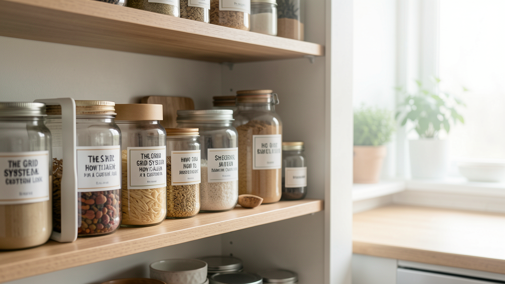 Photographic detail related to The Grid System: How to Align Pantry Labels for a Custom Look